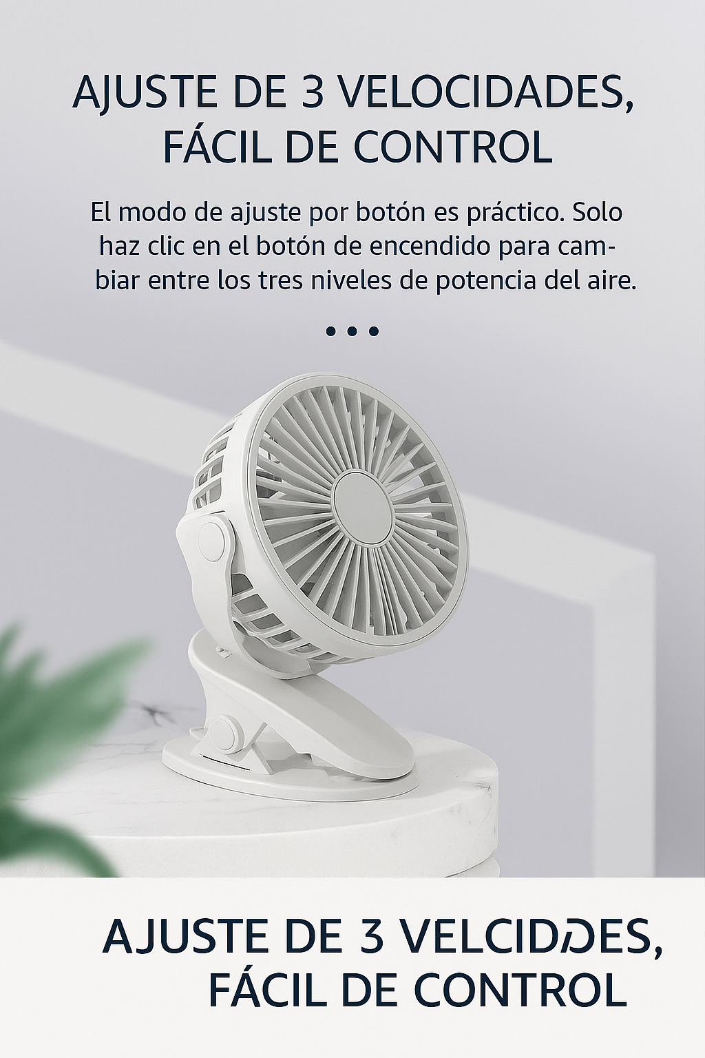 Mini Ventilador de Clip Silencioso para Interiores y Exteriores