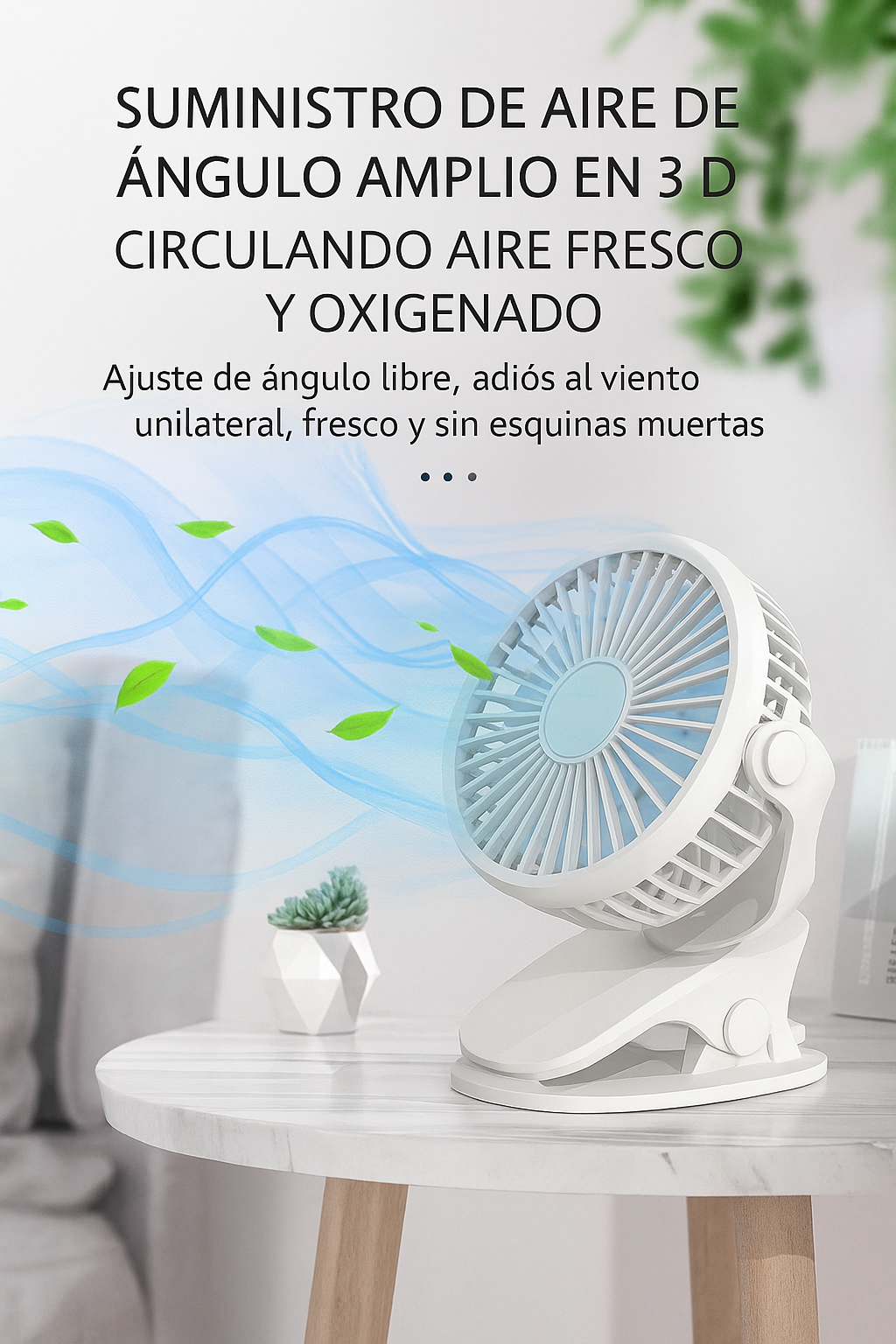Mini Ventilador de Clip Silencioso para Interiores y Exteriores